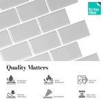 Tic Tac Tiles 12"x 12" Peel and Stick Self Adhesive Removable Stick On Kitchen Backsplash Bathroom 3D Wall Sticker Wallpaper Tiles in Subway Designs (Pure Gray, 10)