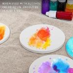 COYMOS 24 Pcs Ceramic Tiles for Crafts White Ceramic Coasters for Crafts Blank Unglazed Ceramic Tile 4x4 for Painting, Alcohol Ink, Acrylic Pouring, DIY Coaster, Cork Backing Pads Included