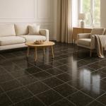 Tenedos 12x12 Ubatuba Black Gold Dark Green Speckled Polished Granite Floor Wall Tile for Kitchen Countertops, Bathroom, Entrance Floor, Backsplash, Fireplace (1 Piece)