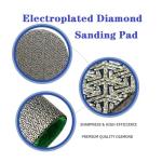 MiJunHD Electroplated Diamond Sanding Paper Sheet Pad,60Grit 4inch 100mm Grinding Sandpaper Pad Hook and Loop Backing for Metal Glass Porcelain Ceramic Hand Polishing & Trimming (1 Piece)