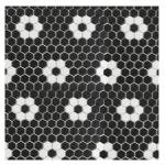 Tenedos Hexagon Neutro Flower Matte Black White Hex 1x1 Porcelain Floor Wall Tile Backsplash on Mesh Mounted for Easy to Install uses in Kitchen, Bathroom Shower, Accent Decor, Fireplace (10)