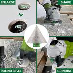 KURSTOL Diamond Cone Tile Bit - Diamond Countersink Drill Bit 2 in x 5/8"-11 Thread Angle Grinder, Beveling Chamfer Bit for Shaping Enlarging Cleaning Existing Holes of Granite Marble Porcelain Tiles