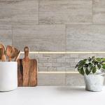 Questech Quarter Round Tile Trim, 1/2 x 12 Inch Corner Shower Tile Edge Trim, Decorative Jolly Tile Liner Cap for Kitchen Backsplash Bathroom Shower, Sand Polished, 6 Pack