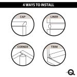 Questech Quarter Round Tile Trim, 1/2 x 12 Inch Corner Shower Tile Edge Trim, Decorative Jolly Tile Liner Cap for Kitchen Backsplash Bathroom Shower, Sand Polished, 6 Pack