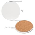 IHDYPPEW 50 Pack 4 inch Round Ceramic Tiles for Crafts, Rotundity Blank Ceramic Coasters with Cork Backing Pad, Perfect for Painting, Alcohol Ink, Acrylic Pouring - DIY Coaster(Unglazed)