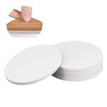 IHDYPPEW 50 Pack 4 inch Round Ceramic Tiles for Crafts, Rotundity Blank Ceramic Coasters with Cork Backing Pad, Perfect for Painting, Alcohol Ink, Acrylic Pouring - DIY Coaster(Unglazed)