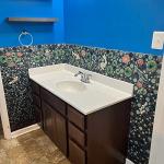 Hominter Artisan Pebble Mosaic Tile Sheet Irregular Blue Green Stone-Look Waterproof Ceramic Shower Floor & Wall Tiles, Kitchen Bath Backsplash and Pool Tiles (3x12 Sample)