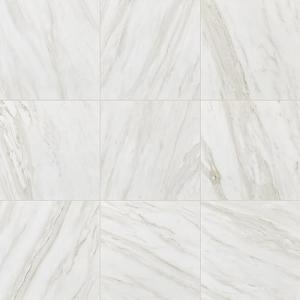 Daltile Perpetuo 12" x 12" Porcelain Marble Look Wall & Floor Tile in Matte Timeless White (13 pieces per carton) (12.22 sqft per carton)