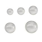 Tutuxio 100pcs 5 Size 14mm 16mm 20mm 25mm 30mm Glass Dome Cabochons Clear Round Tiles, Transparent Half Round Flat Back Non-calibrated for DIY Crafts, Necklace Pendant, Jewelry Making