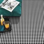 Black and White Waterproof Peel and Stick Floor Tiles