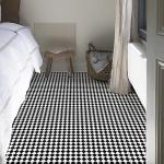 Black and White Waterproof Peel and Stick Floor Tiles