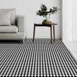 Black and White Waterproof Peel and Stick Floor Tiles