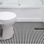 Black and White Waterproof Peel and Stick Floor Tiles