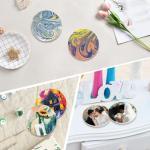 50 Pack Round Ceramic Tiles for DIY Crafts