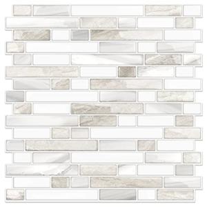 Peel and Stick Beige & White Shower Floor Tiles
