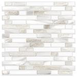 Peel and Stick Beige & White Shower Floor Tiles