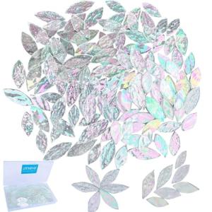 Iridescent Mosaic Glass Petals & Leaves Tiles