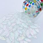 Iridescent Mosaic Glass Petals & Leaves Tiles