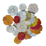 Iridescent Flower Ceramic Mosaic Tiles for Crafts