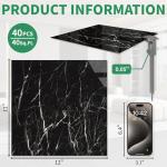 40-Pack Peel and Stick Black Marble Floor Tiles