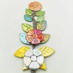 Iridescent Flower Ceramic Mosaic Tiles for Crafts