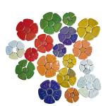 Iridescent Flower Ceramic Mosaic Tiles for Crafts