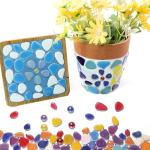 Iridescent Flower Mosaic Tiles for DIY Projects