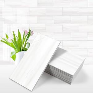 Glossy White Peel and Stick Subway Tile 100-Pack
