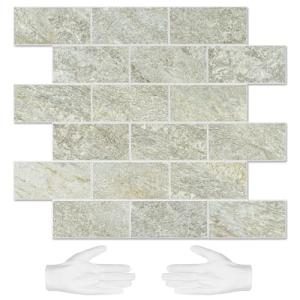 Light Beige Green Slate Peel and Stick Tile