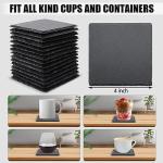 Square Black Slate Coasters - 60 Pack 4 Inch