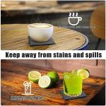 Square Black Slate Coasters - 60 Pack 4 Inch