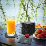 Square Black Slate Coasters - 60 Pack 4 Inch