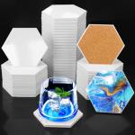 50 PCS Hexagon Ceramic Coasters for DIY Projects