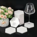 50 PCS Hexagon Ceramic Coasters for DIY Projects