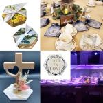 50 PCS Hexagon Ceramic Coasters for DIY Projects