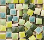 200 Pieces Green Mix Mosaic Tiles for Crafts