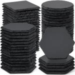 60 PCS Black Slate Drink Coaster Set