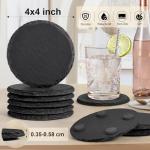 60 PCS Black Slate Drink Coaster Set