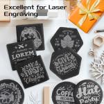 60 PCS Black Slate Drink Coaster Set