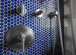 Cobalt Blue Penny Round Porcelain Mosaic Tile