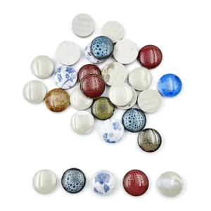 EYAKEG 100g Ceramics Mosaic Tiles Random Color Raindrops Shape Mosaic Ceramics Pieces for DIY Crafts Home Decoration (Small Circle)