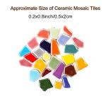 200g Ceramic Mosaic Tiles for Crafts,Irregular Stained Ceramic 0.2"x0.8" Porcelain Mosaic Tiles for Home Decoration (Blue Mixed)