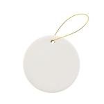 Creative Hobbies Ready to Paint DIY Round Circle Glazed Porcelain Ceramic Ornaments with Hanger for Christmas Tree and Holiday Decoration | Pack of 12