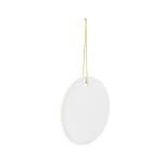 Creative Hobbies Ready to Paint DIY Round Circle Glazed Porcelain Ceramic Ornaments with Hanger for Christmas Tree and Holiday Decoration | Pack of 12