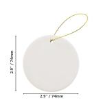 Creative Hobbies Ready to Paint DIY Round Circle Glazed Porcelain Ceramic Ornaments with Hanger for Christmas Tree and Holiday Decoration | Pack of 12