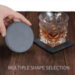 36pcs Black Slate Coasters Bulk Set 18 Round & 18 Square 4Inch Stone Coasters for Laser Engraving, DIY, Home, Bar, Wedding & Party Decor
