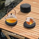 36pcs Black Slate Coasters Bulk Set 18 Round & 18 Square 4Inch Stone Coasters for Laser Engraving, DIY, Home, Bar, Wedding & Party Decor