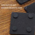 36pcs Black Slate Coasters Bulk Set 18 Round & 18 Square 4Inch Stone Coasters for Laser Engraving, DIY, Home, Bar, Wedding & Party Decor