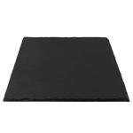 MOUYAT 4 Pack 12x10 Inch Black Slate Plates, Rectangle Slate Cheese Board with Natural Edge, Natural Stone Plates Cutting Board Charcuterie Boards for Cheese, Sushi, Meat, Appetizers