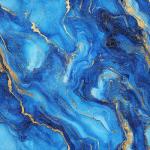 HOMETITUTE 10PCS 12x12 Inch Royal Blue Gold Marble Swirl Pattern Floor Tiles Peel and Stick Removable Self Adhesive DIY Vinyl Flooring Stickers for Kitchen Bathroom Living Room Entryway Home Decor
